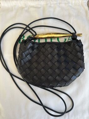 Bottega Veneta Black Intrecciato Leather Mini Sardine Bag